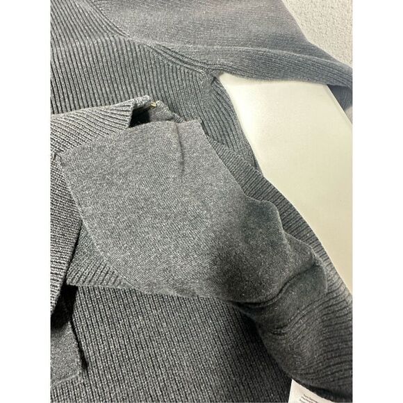 Eddie Bauer Sweater Women's Sz XL Gray Full Zip Long Sleeve Knit Cotton Fit Rib - Picture 11 of 13